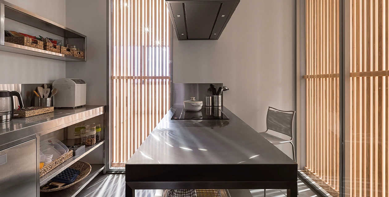 Whole-house cabinetry detail for a two-storey apartment