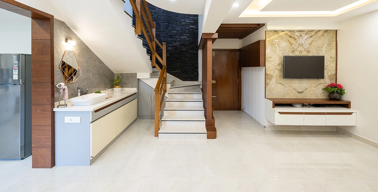 White PVC bathroom vanity cabinet in the Toronto villa project