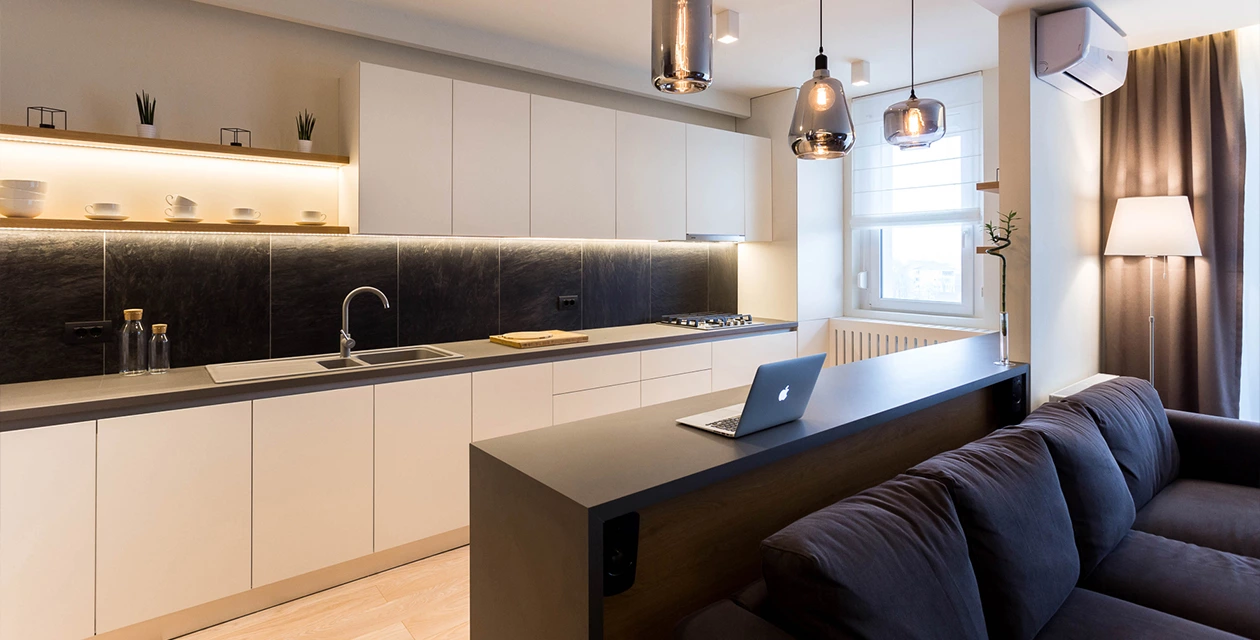 Bedroom background wall with a soft integrated light strip
