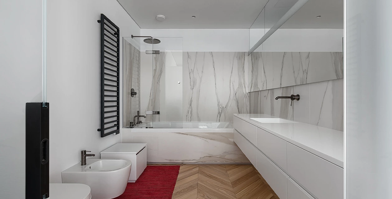 Moscow two-storey apartment interior cabinetry project
