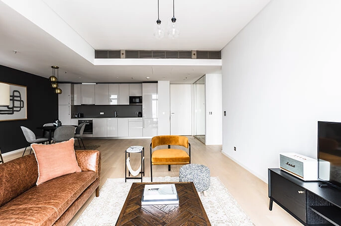 Black and White Kitchen Cabinets for a Birmingham Private Apartment