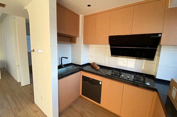 Orange Kitchen Cabinets: Zhuhai China Apartment Project