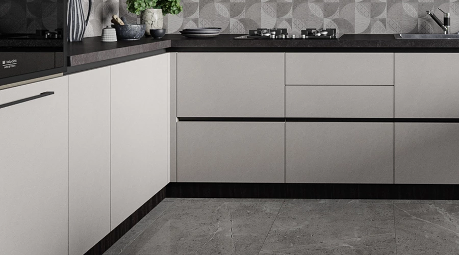 Modern Lacquered Open White Kitchen Cabinets