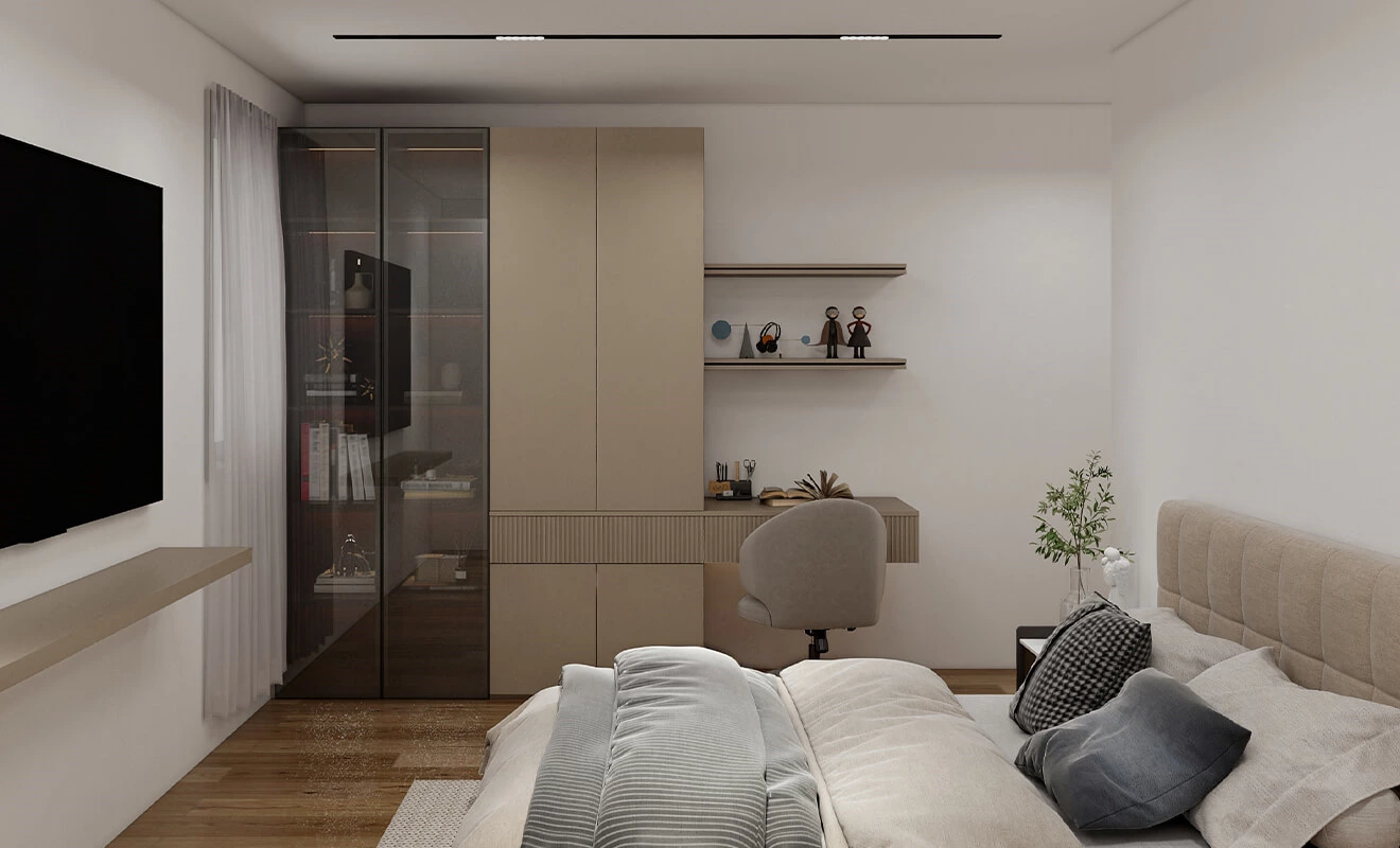 flexible drawer storage in interspersed cabinet design