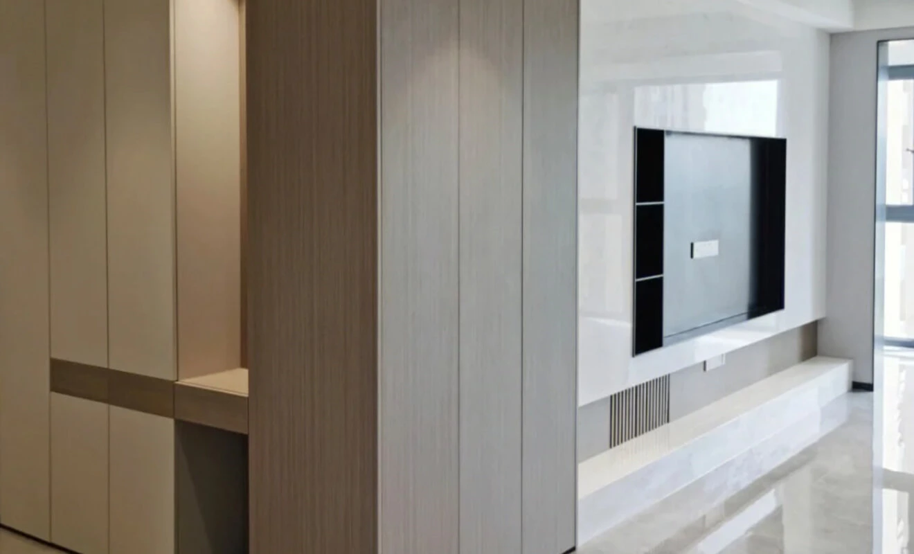 entryway interspersed cabinet with display and storage