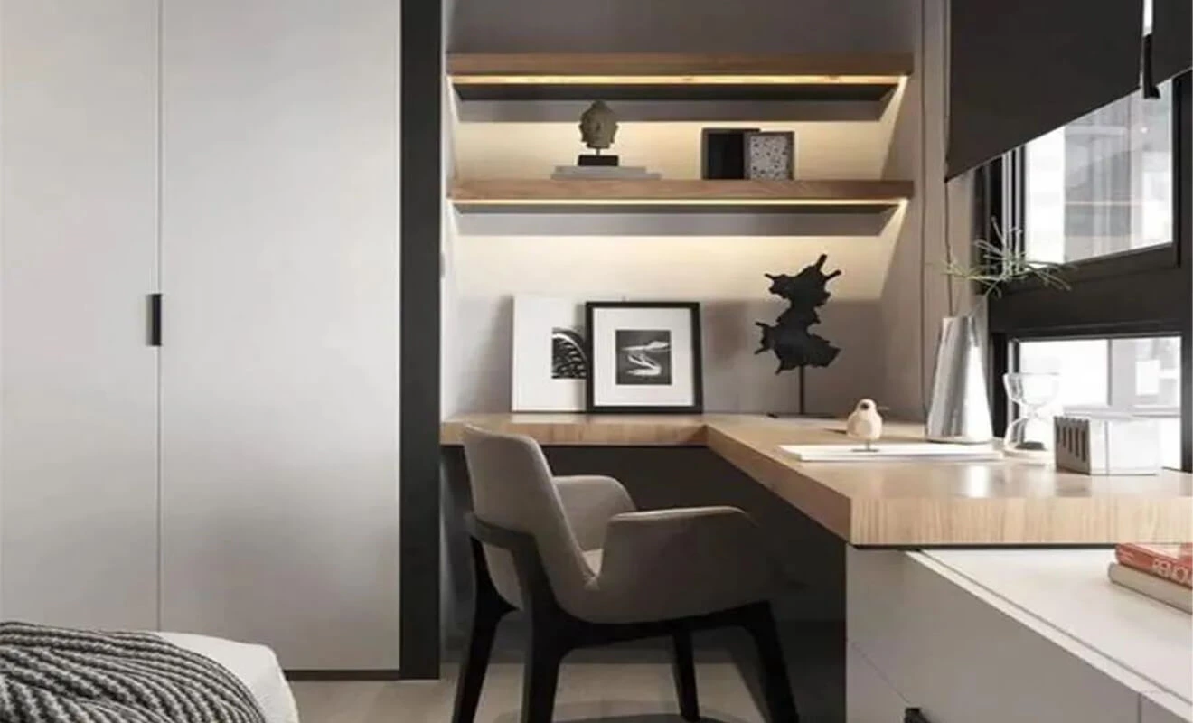 bedroom corner desk and dressing table idea
