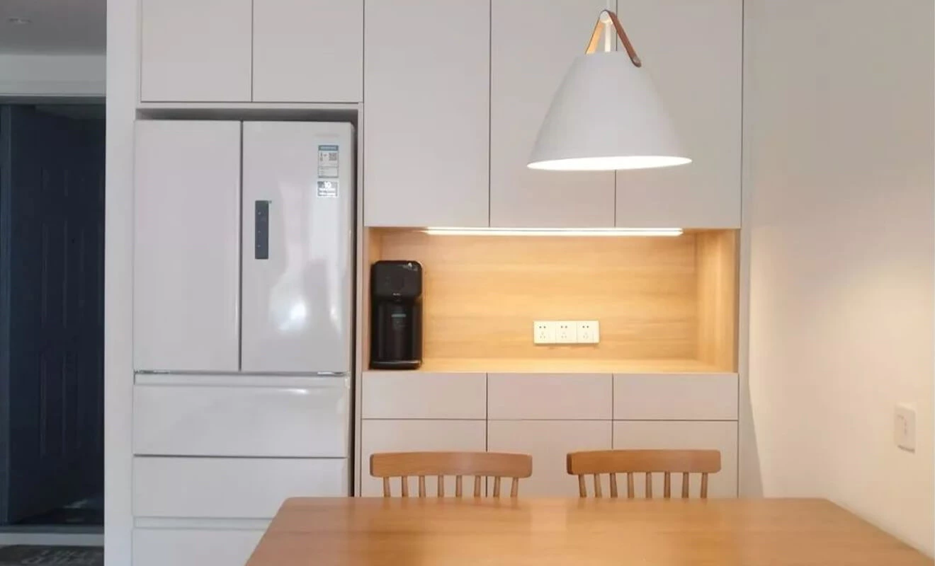 Dining room sideboard cabinet for tableware and small appliances