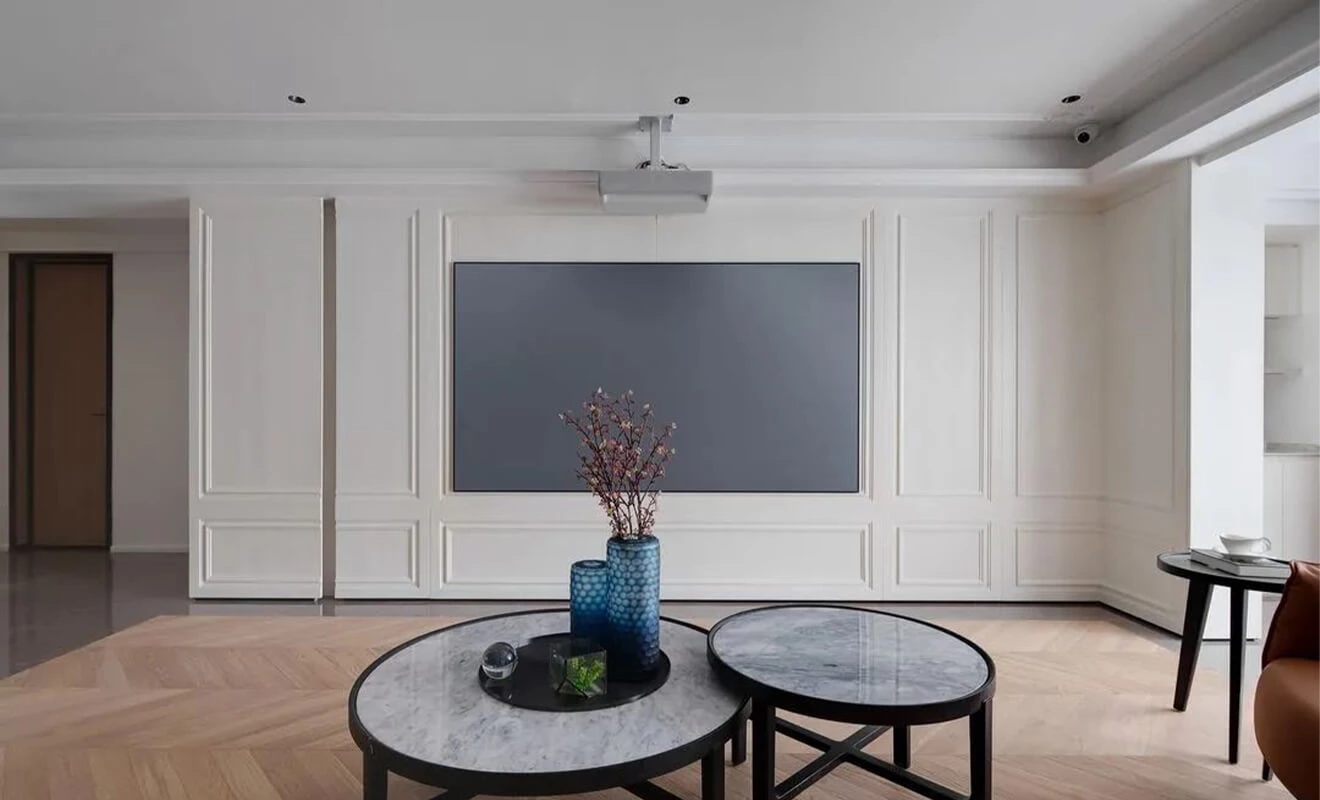 Modern wall panel background wall design with refined architectural details Modern wall panel background wall design with refined architectural details