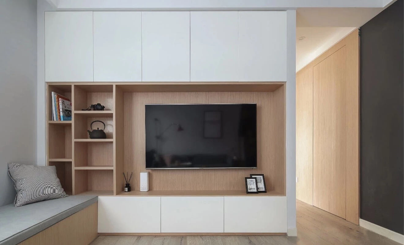 Open TV wall cabinets designed for books art and collectibles Open TV wall cabinets designed for books art and collectibles