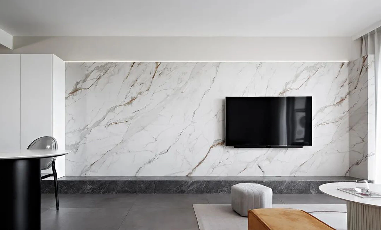 Luxury interior with a natural stone feature wall Luxury interior with a natural stone feature wall