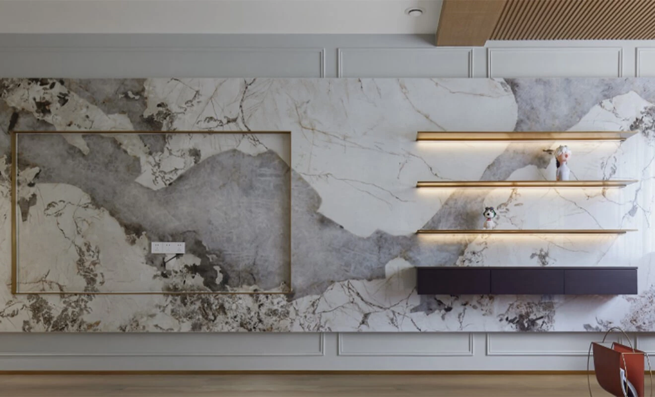 Stone home background wall design creating a luxury focal point Stone home background wall design creating a luxury focal point