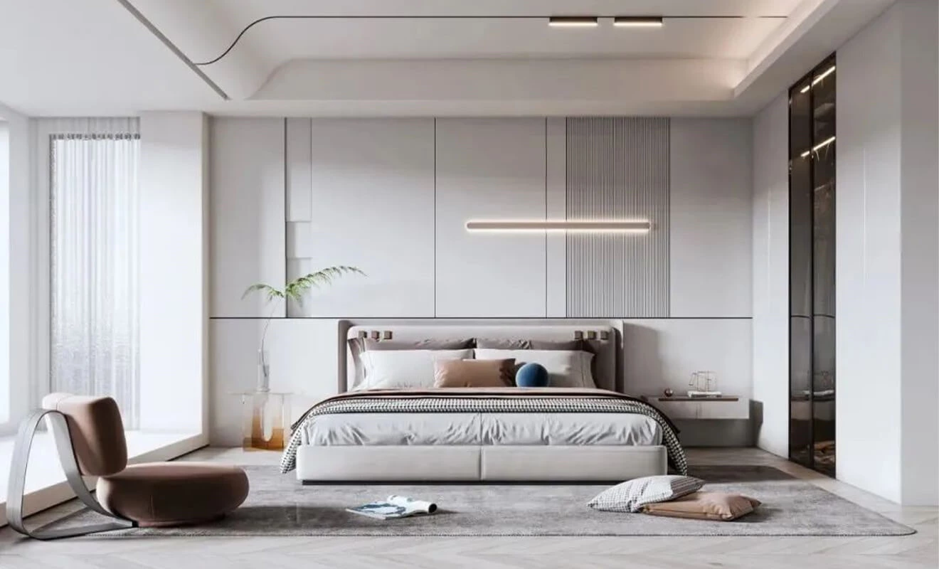 Floor-to-ceiling bedroom storage cabinets for centralized household storage Floor-to-ceiling bedroom storage cabinets for centralized household storage