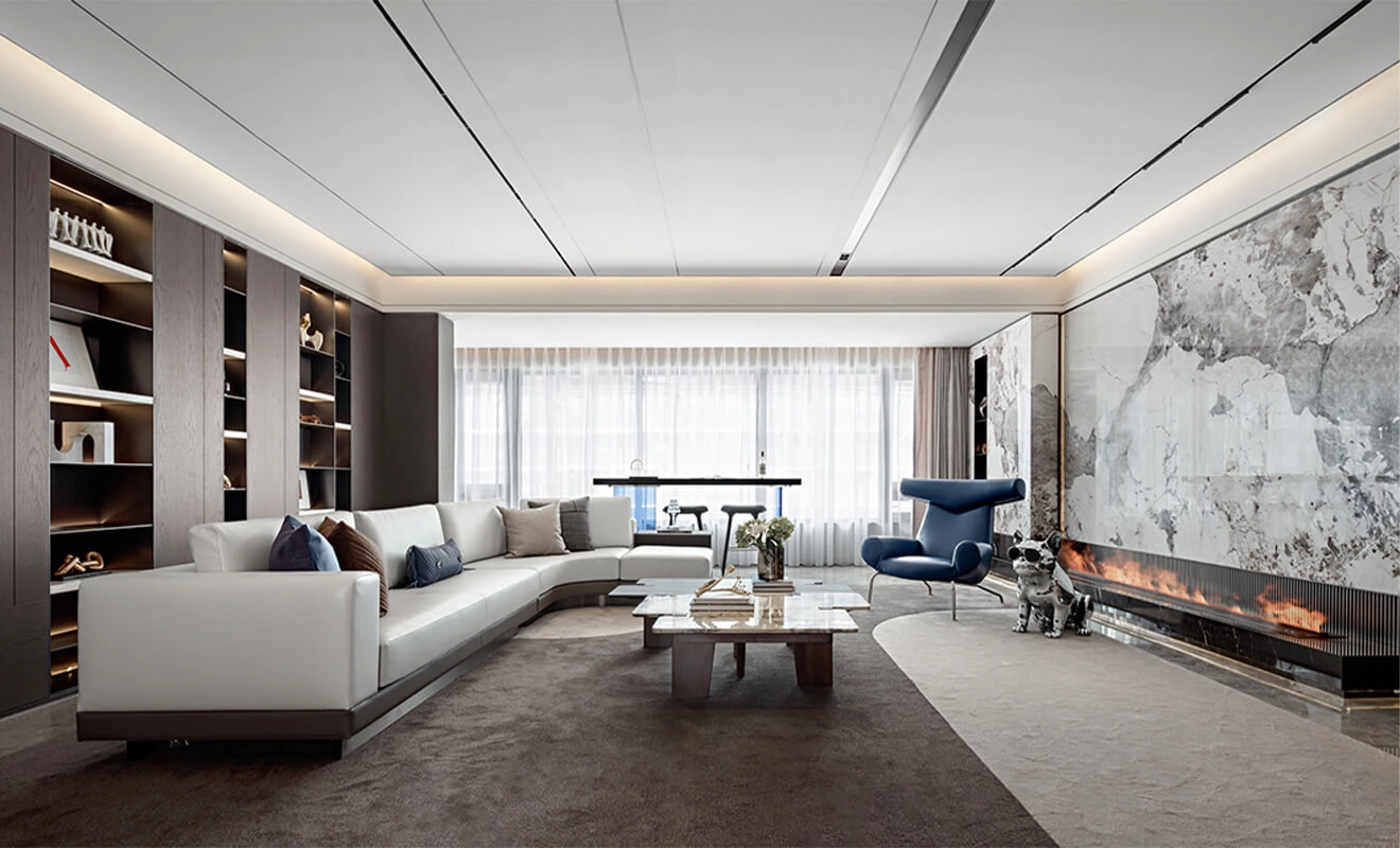 Living room near-storage cabinet design with concealed and open compartments Living room near-storage cabinet design with concealed and open compartments