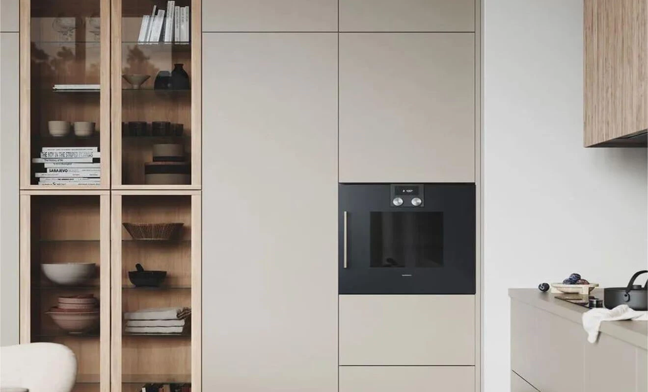Push-to-open invisible cabinet with a flat handle-free front Push-to-open invisible cabinet with a flat handle-free front