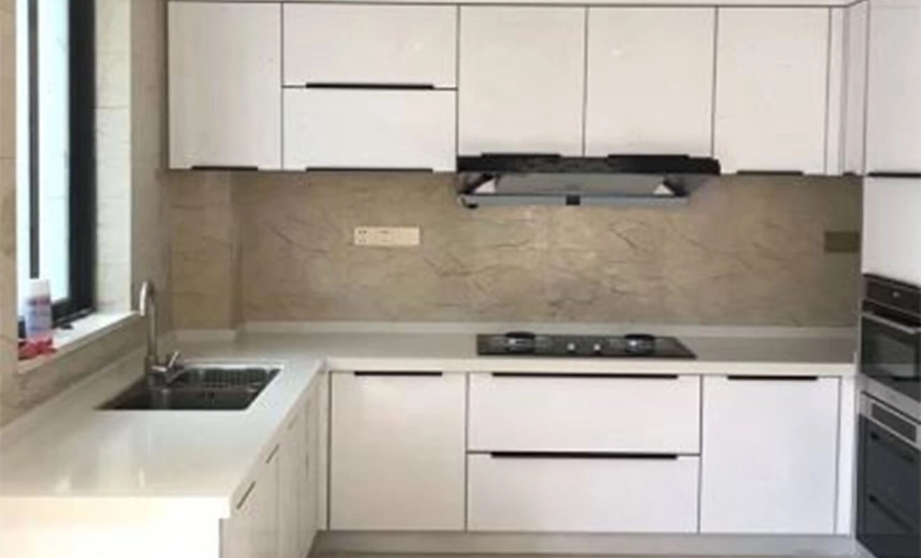 Solid wood kitchen cabinet doors showing natural grain Solid wood kitchen cabinet doors showing natural grain