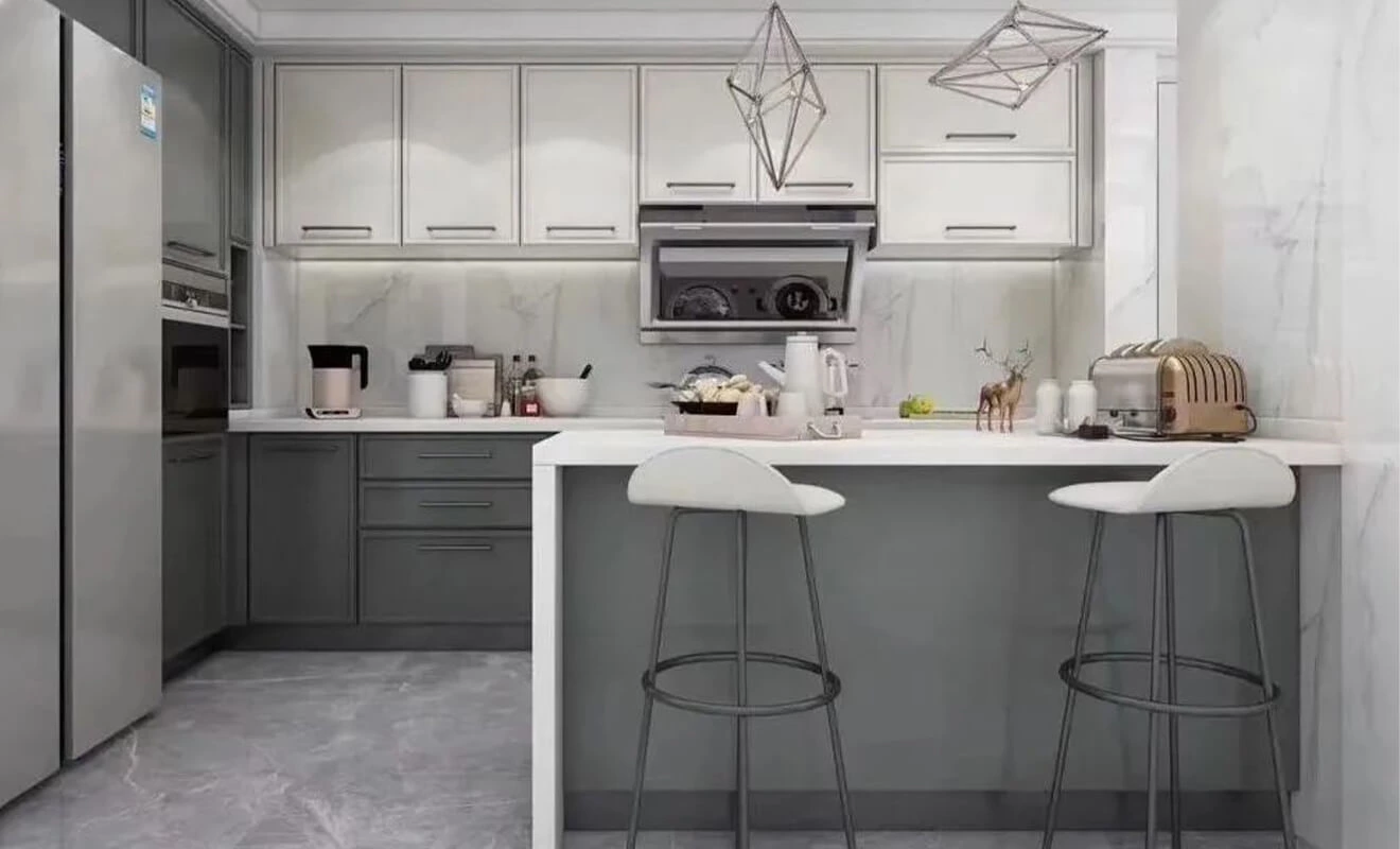 Custom extending bar counter design with a functional work surface Custom extending bar counter design with a functional work surface