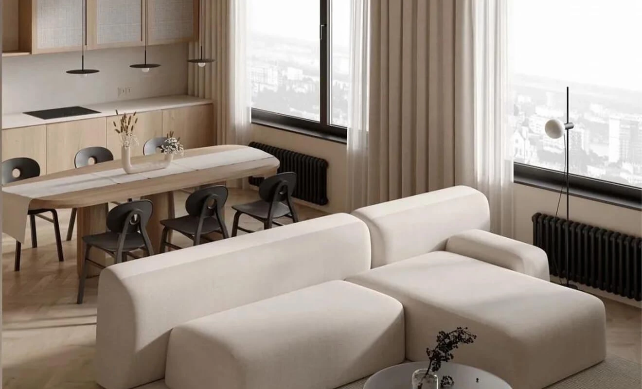 Cream home textured soft furnishings with a warm neutral palette Cream home textured soft furnishings with a warm neutral palette