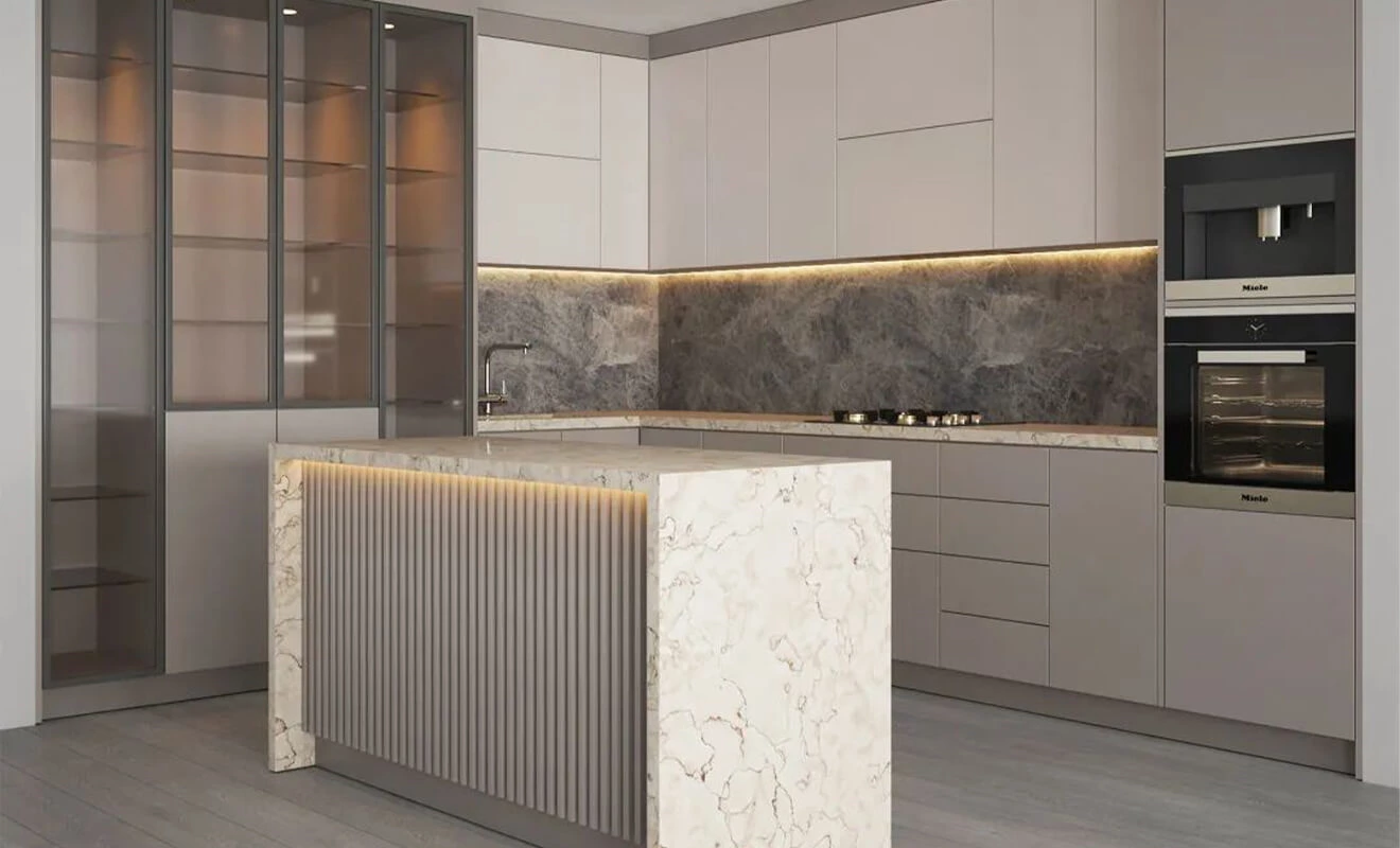 Natural wood and stone modern kitchen design Natural wood and stone modern kitchen design