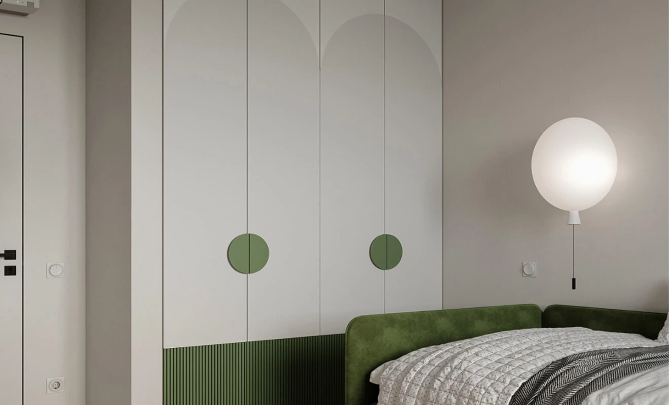 Straight custom wardrobe layout for bedroom storage