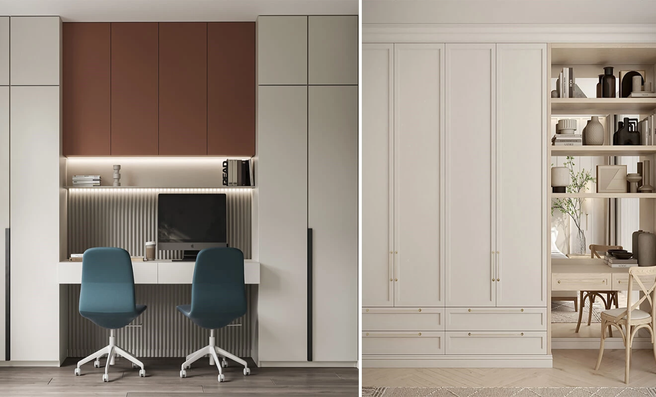 Built-in wardrobe interior layout with practical bedroom storage