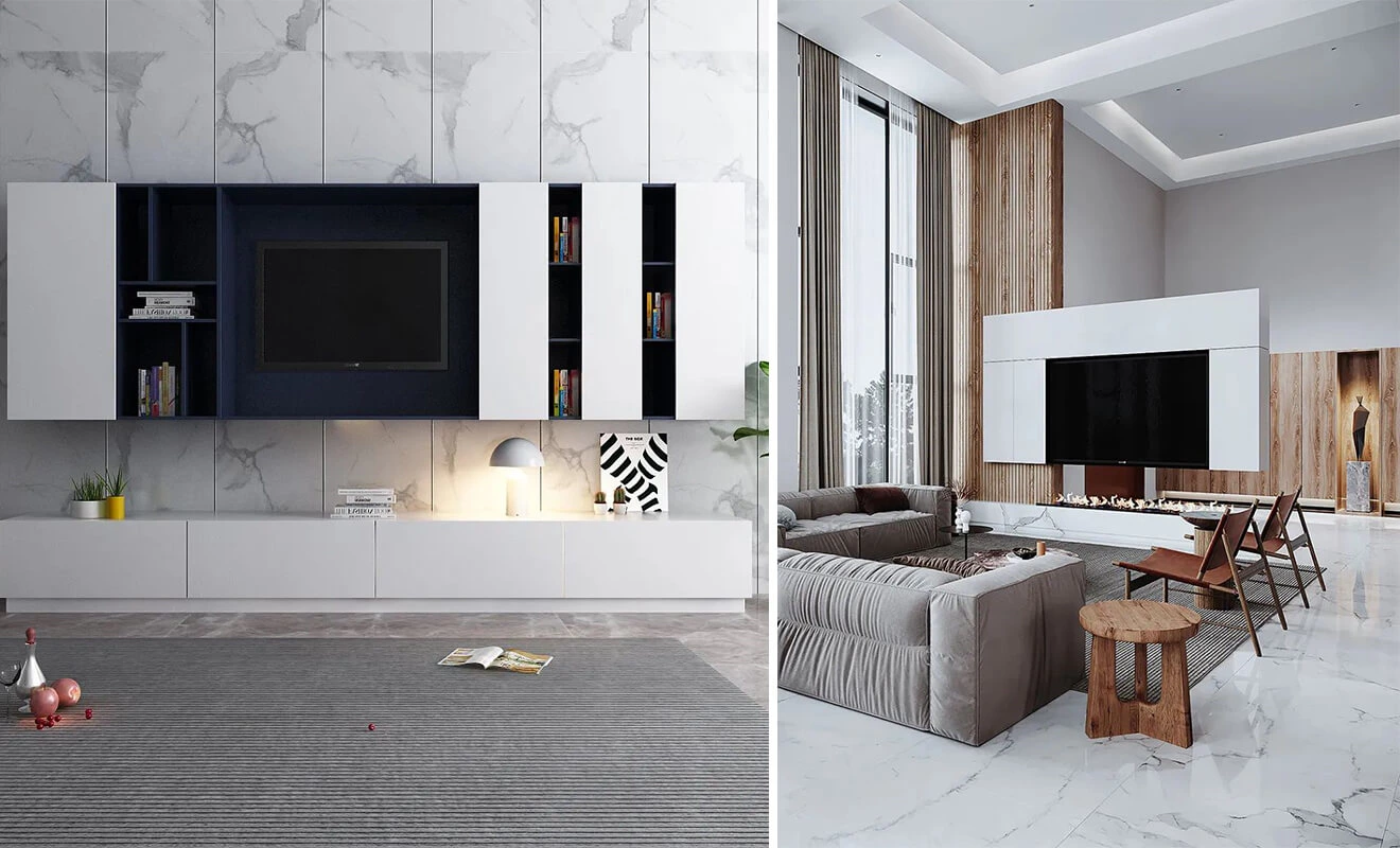 Floating TV wall cabinet for a modern living room Floating TV wall cabinet for a modern living room