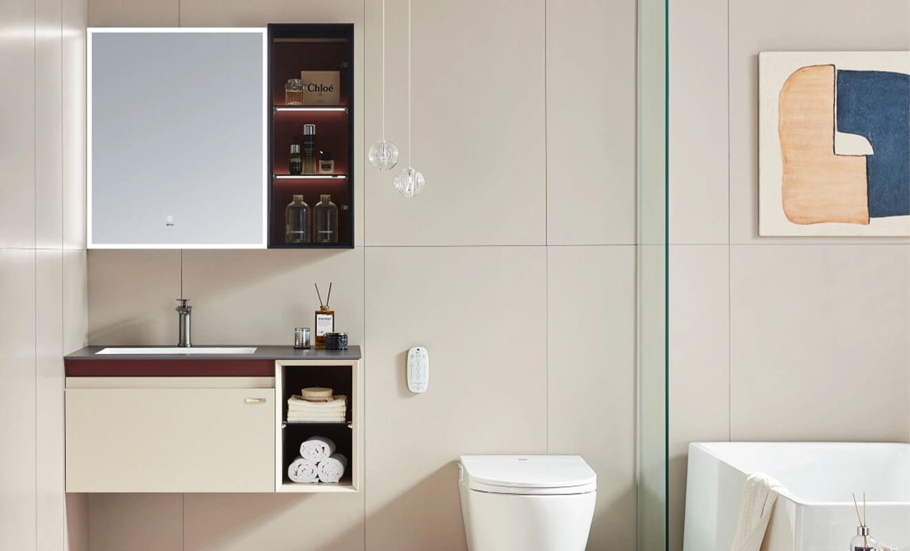 Bathroom mirror cabinet storage for everyday toiletries