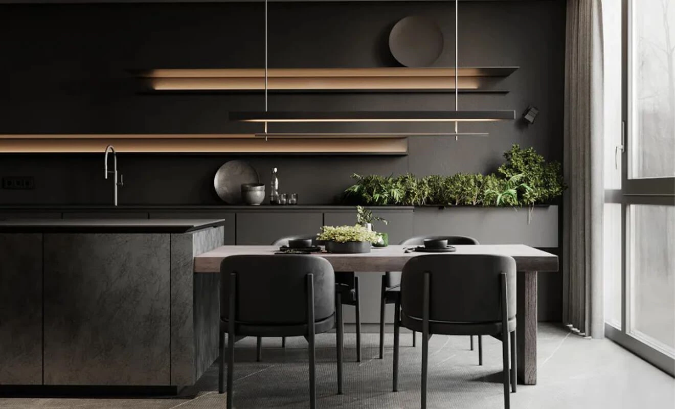 Contemporary kitchen bar counter in an open-plan home Contemporary kitchen bar counter in an open-plan home