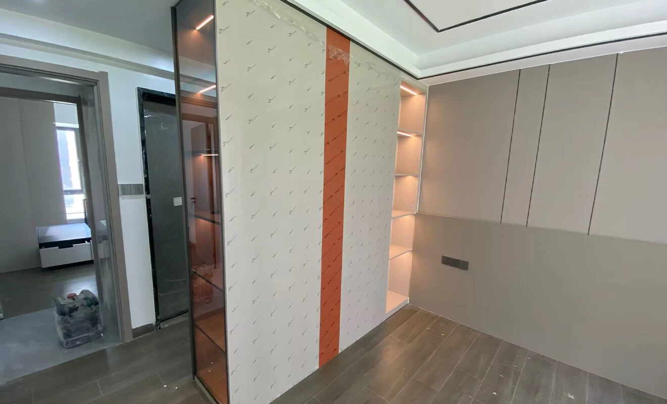 Full house custom cabinet project with coordinated storage and lighting Full house custom cabinet project with coordinated storage and lighting