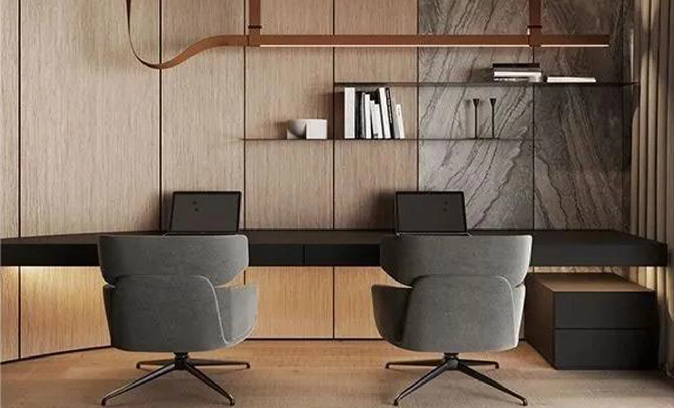 Home office cabinet design with custom desk and storage Home office cabinet design with custom desk and storage