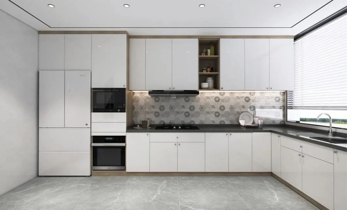 Black and white kitchen countertop color combination