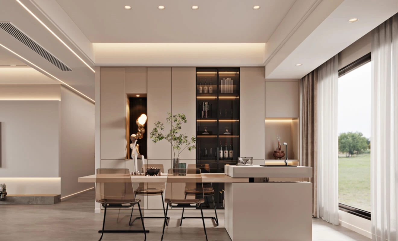 Full Height Cabinet Door Aesthetics Full height cabinet doors creating a refined wall-to-wall appearance