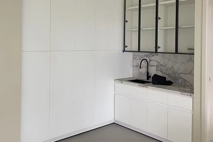 Waterfall Island Cabinets | Beck Street Full-Home Project