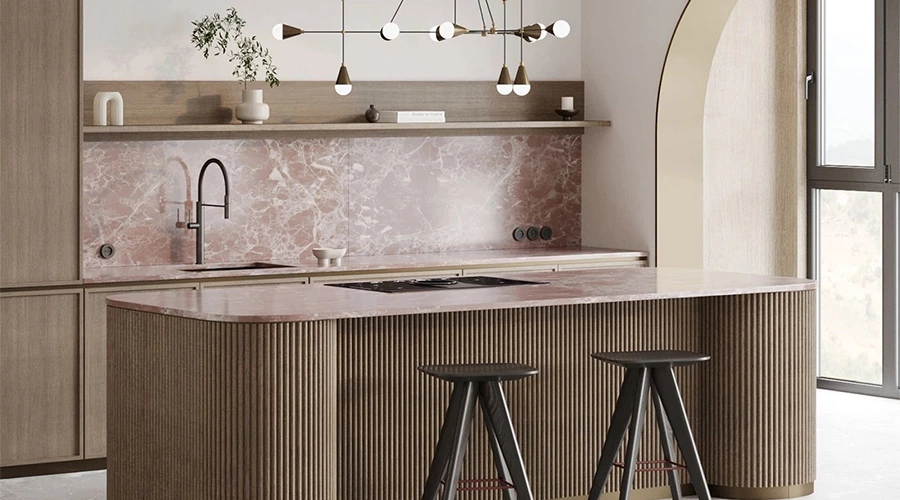 Vertical Grain Wood Cabinetry with Shaker Doors