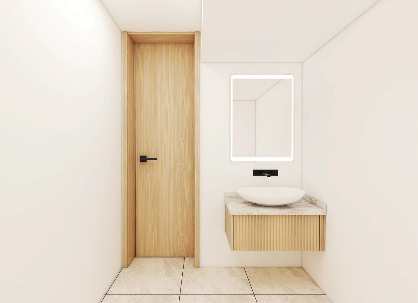 A Wood-and-White Style Basement That Does It all