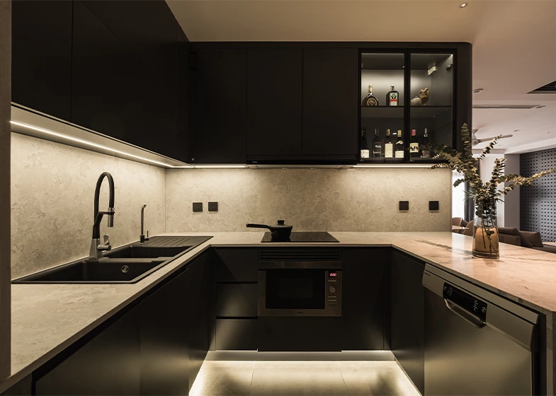 Built-in Design Melamine Kitchen Cabinet