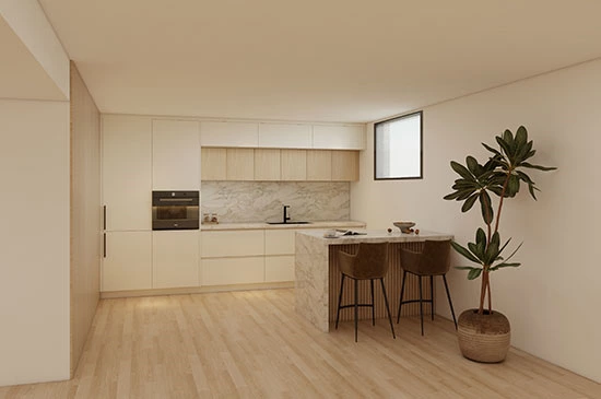 A Wood-and-White Style Basement That Does It all