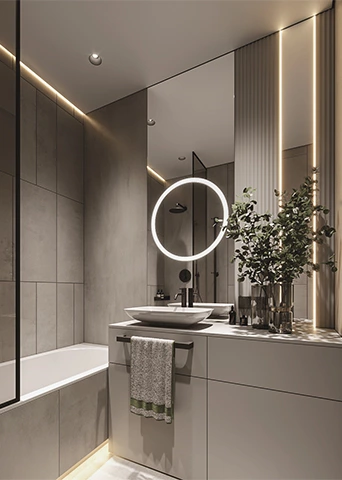 Sleek Lacquered Vanity for Modern Compact Bathrooms