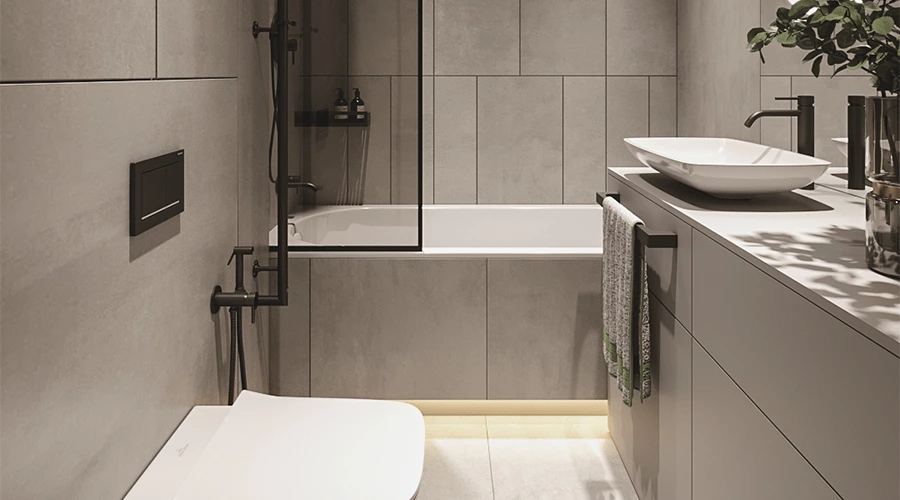 Sleek Lacquered Vanity for Modern Compact Bathrooms