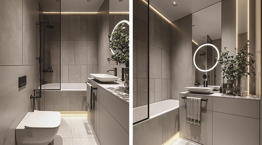 Sleek Lacquered Vanity for Modern Compact Bathrooms