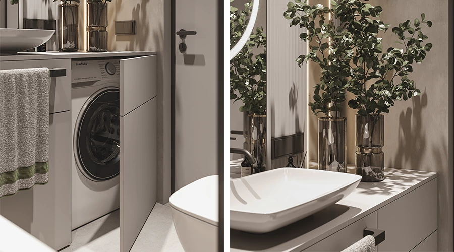 Sleek Lacquered Vanity for Modern Compact Bathrooms