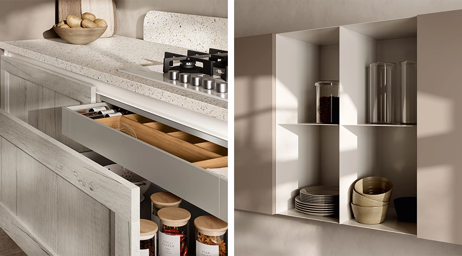 Modern Rustic Kitchen Design with Washed Oak and Quartz