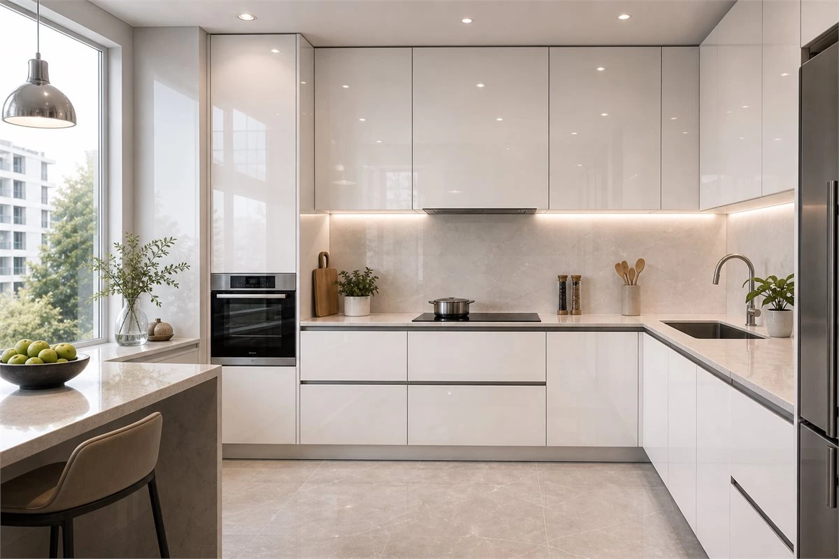 Gloss kitchen cabinets