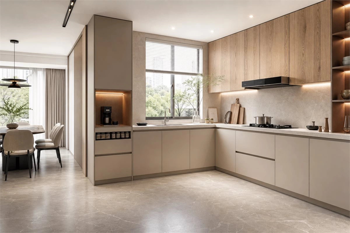 L shaped kitchen cabinet layout