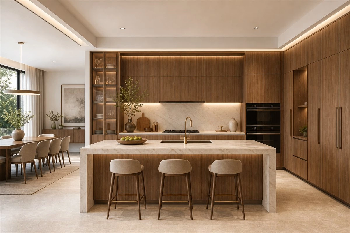 Natural wood custom kitchen cabinet ideas