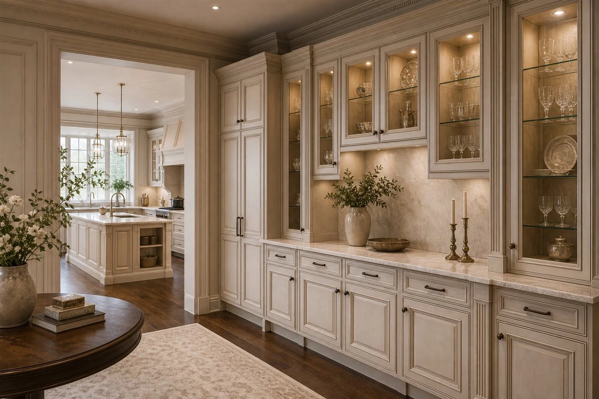 traditional interior cabinet design for luxury custom home cabinets