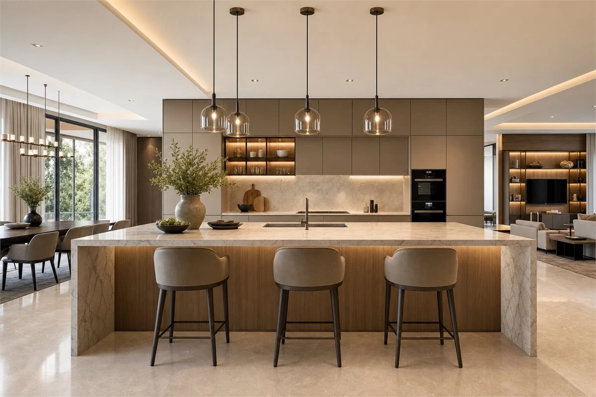 Kitchen island layout