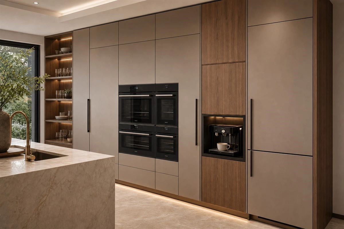 Built-in appliance custom kitchen cabinet idea
