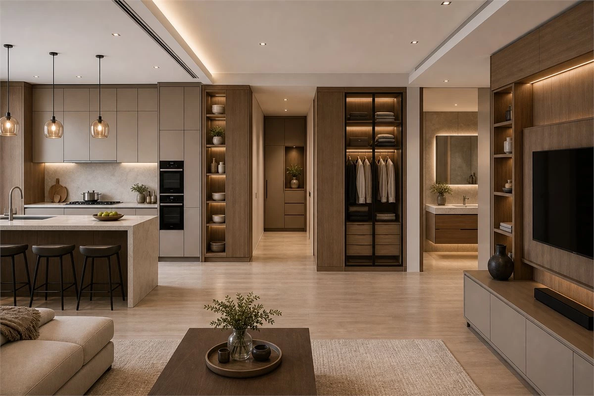 Custom cabinets for whole-house customization