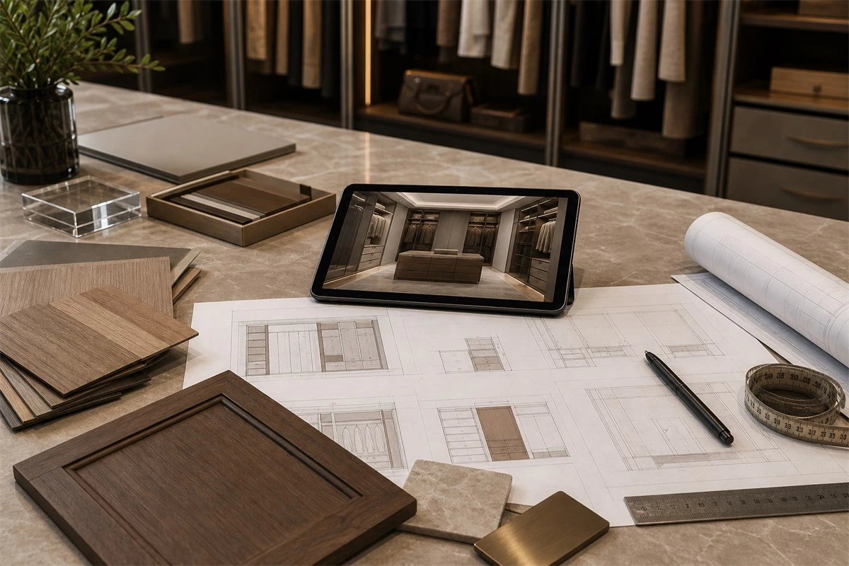 Planning a custom walk-in closet for a villa
