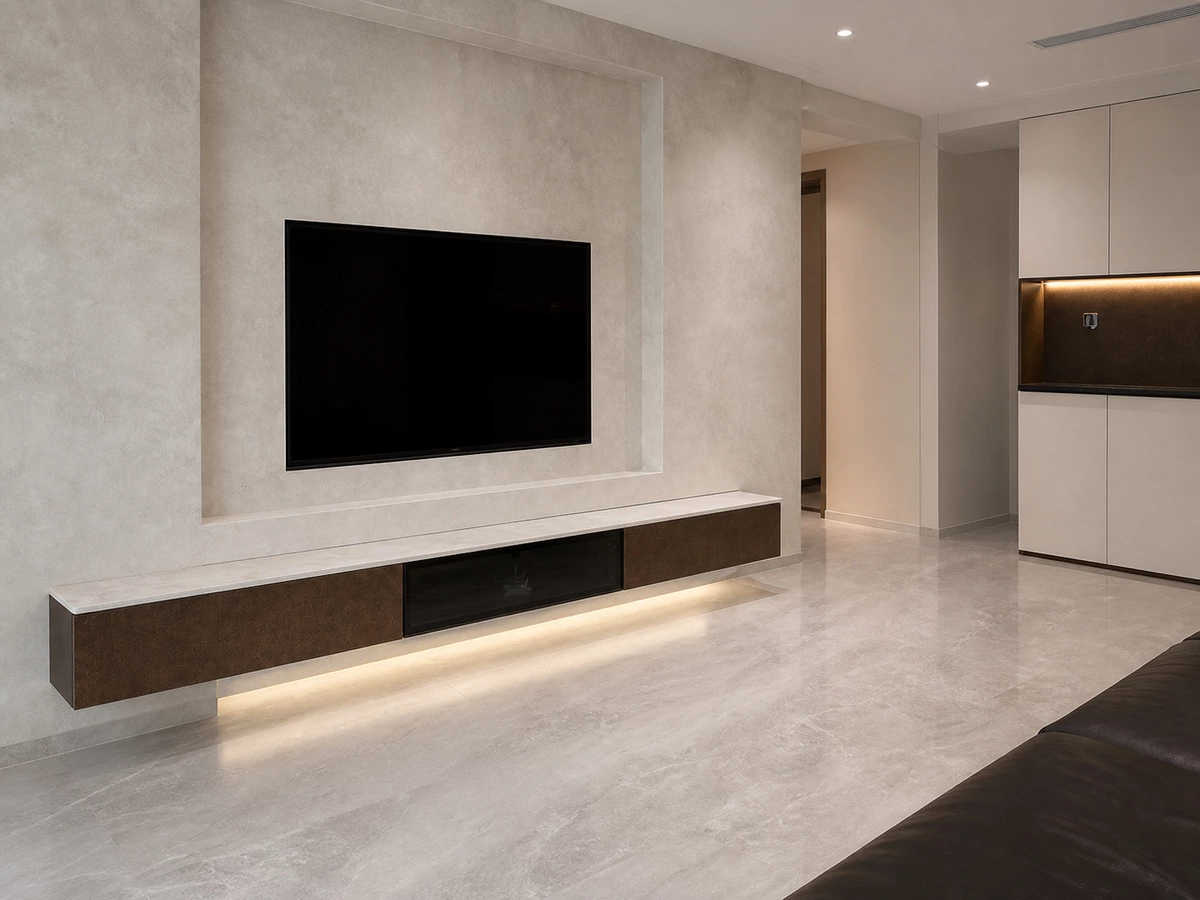 Living room cabinetry in the Shenzhen apartment cabinet manufacturer project